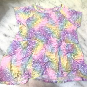 wonder nation • pastel lace print peplum tee m 7-8